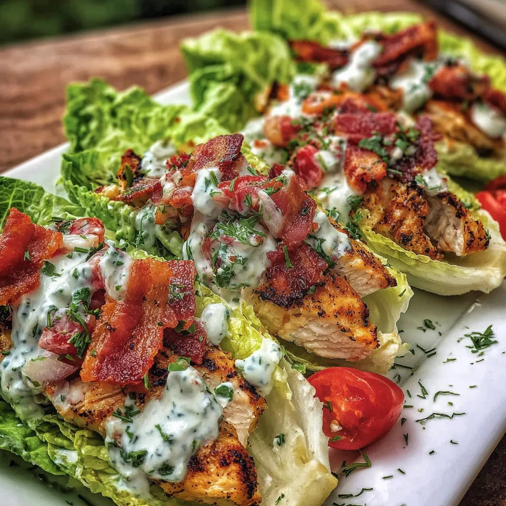 Chicken Bacon Ranch Lettuce Boats