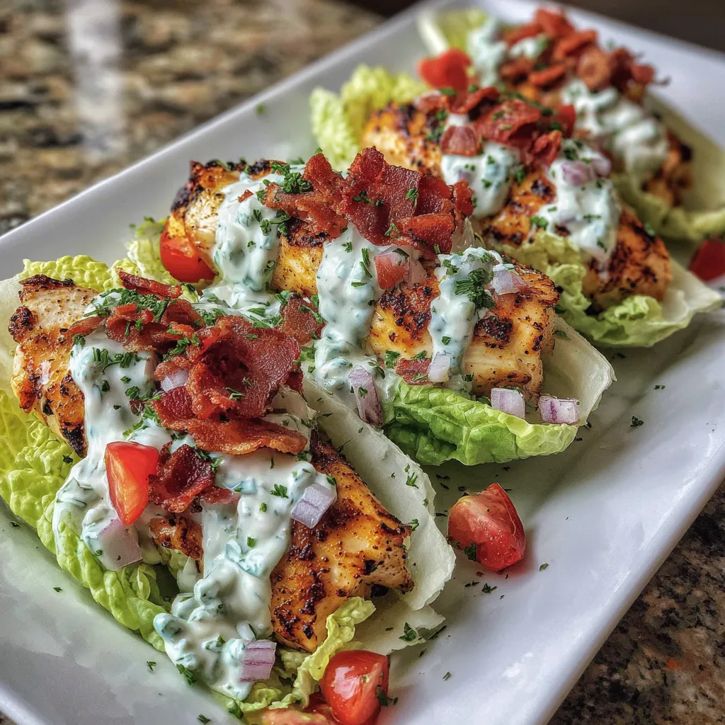 Chicken Bacon Ranch Lettuce Boats