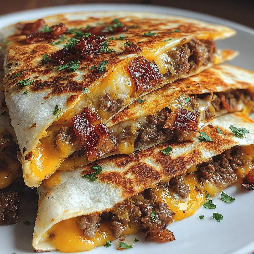 Maple Bacon Cheeseburger Quesadillas
