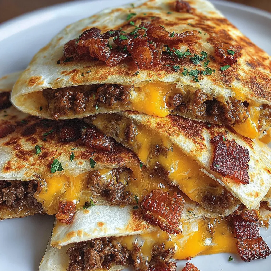 Maple Bacon Cheeseburger Quesadillas