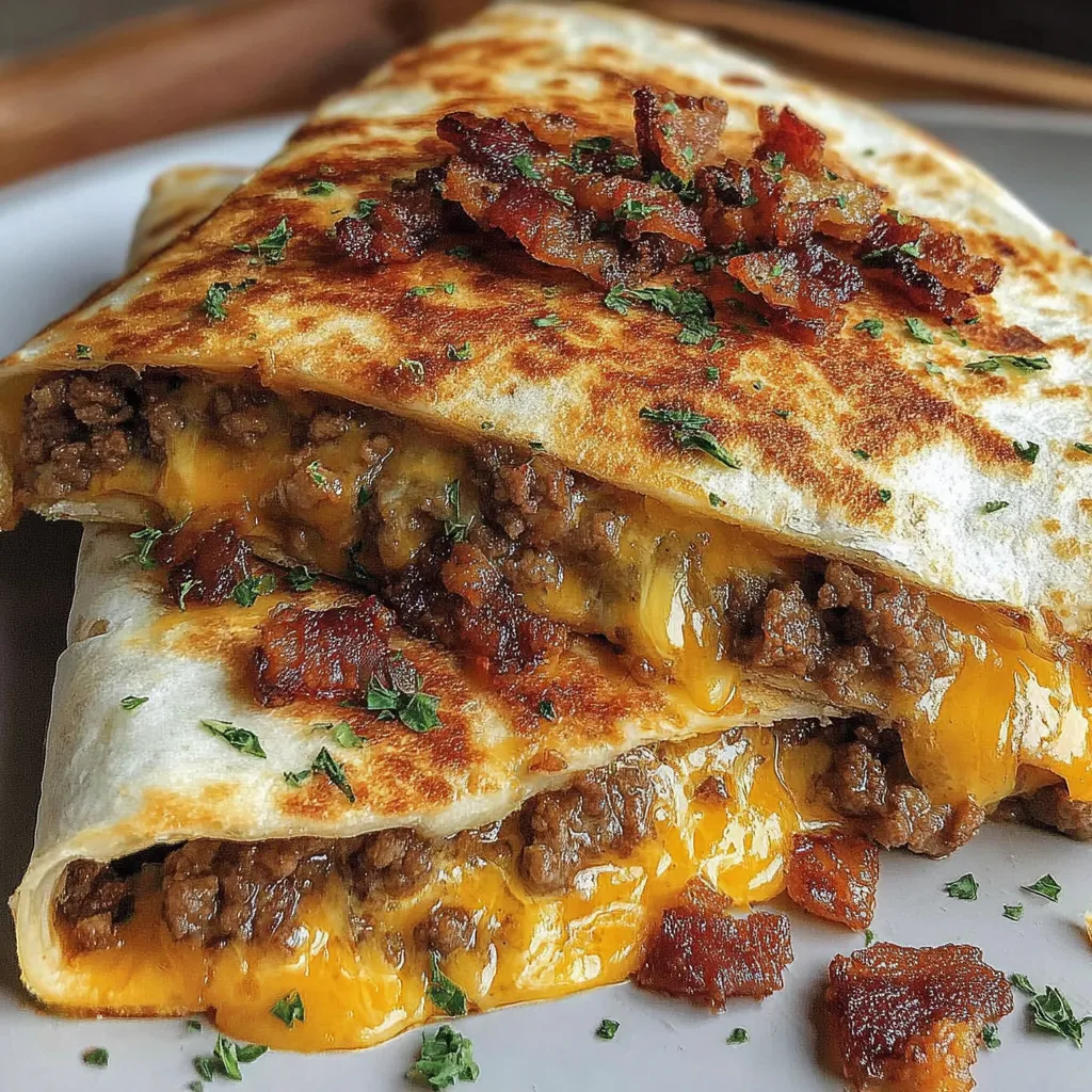 Maple Bacon Cheeseburger Quesadillas