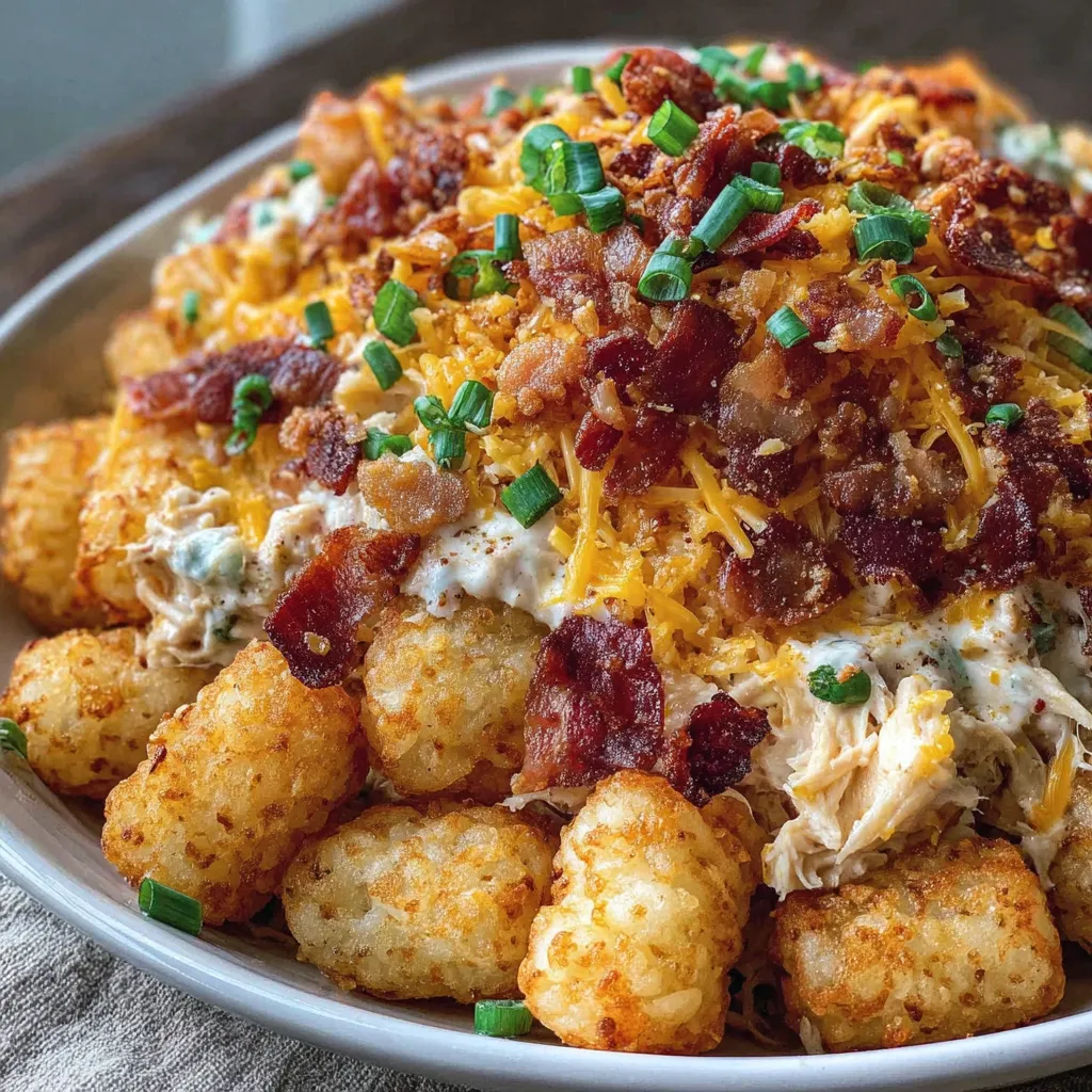 CHICKEN BACON RANCH TATER TOT CASSEROLE Ingredients :
