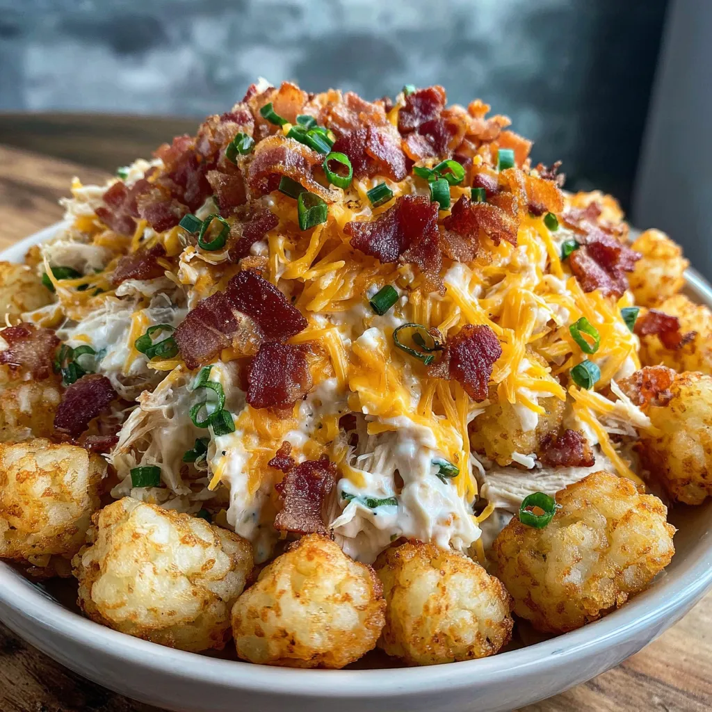 CHICKEN BACON RANCH TATER TOT CASSEROLE Ingredients :