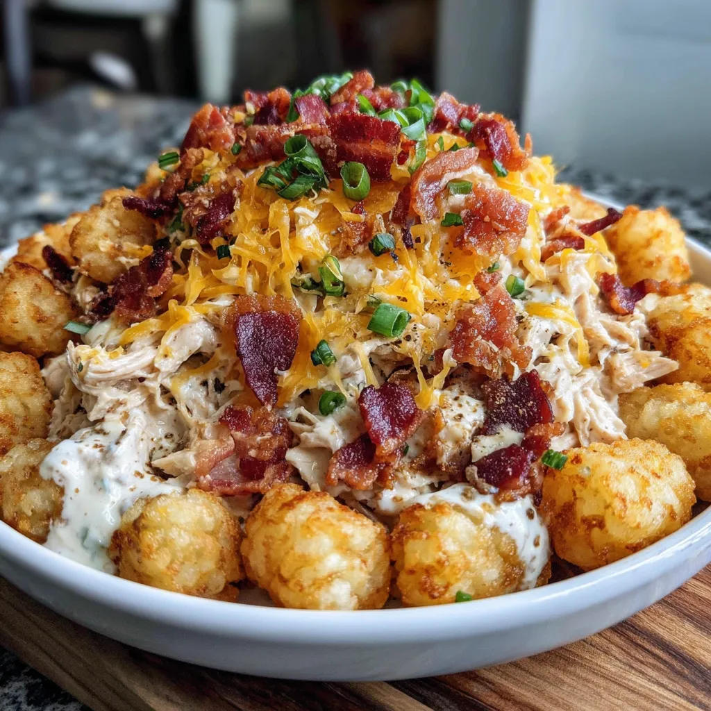 CHICKEN BACON RANCH TATER TOT CASSEROLE Ingredients :