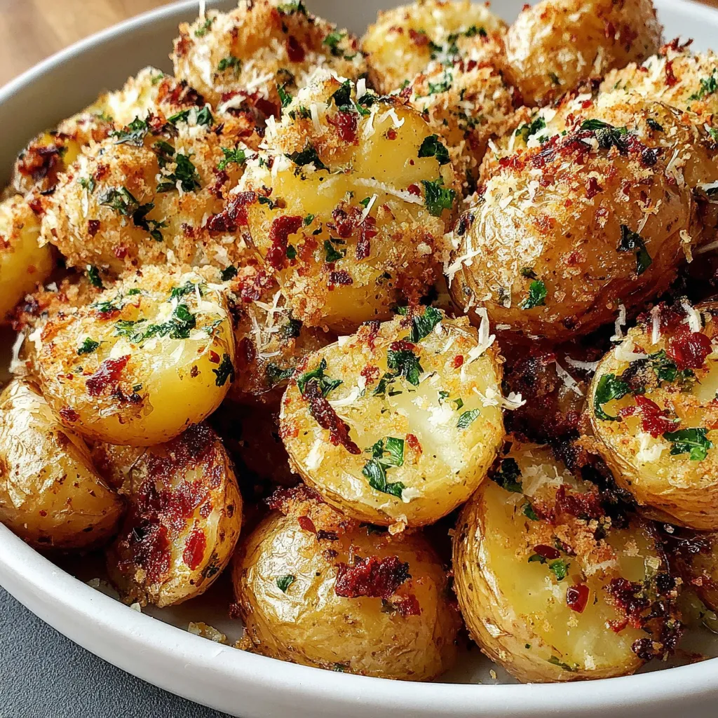 Roasted Garlic Butter Parmesan Potatoes