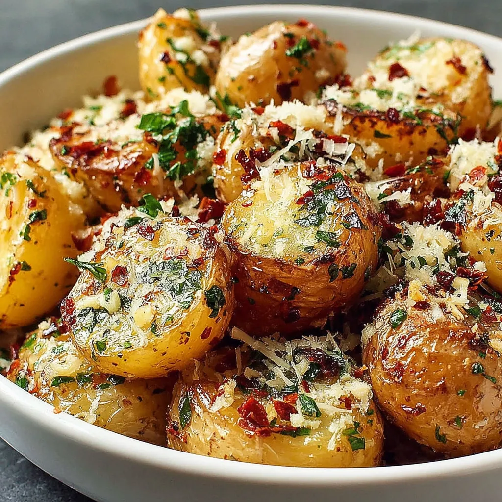 Roasted Garlic Butter Parmesan Potatoes