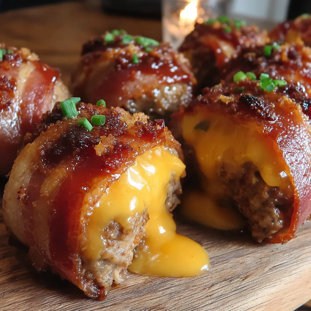 Cheddar-Stuffed BBQ Bacon Bombs