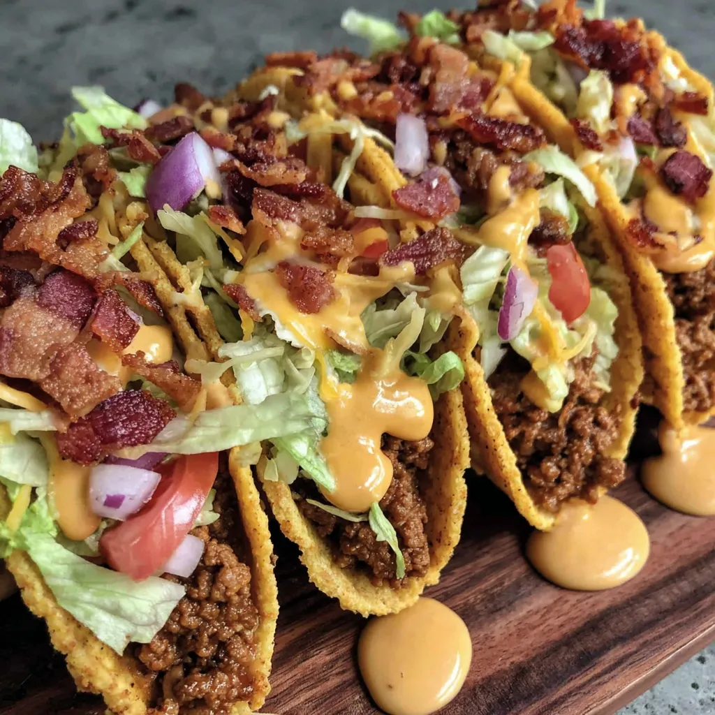 Loaded Bacon Cheeseburger Tacos