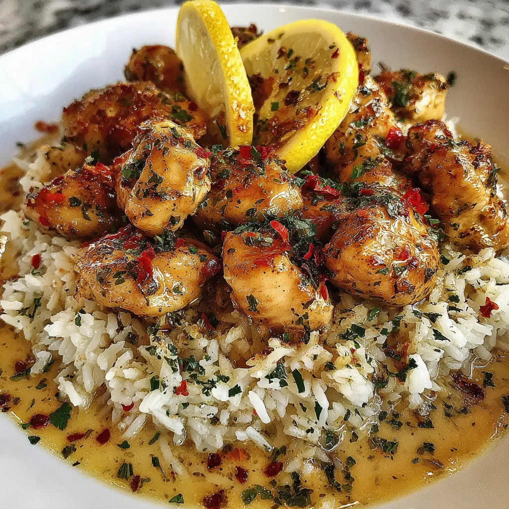 Chicken Scampi with Creamy Garlic Parmesan Rice. Ingredients: