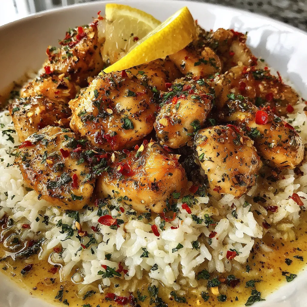 Chicken Scampi with Creamy Garlic Parmesan Rice. Ingredients: