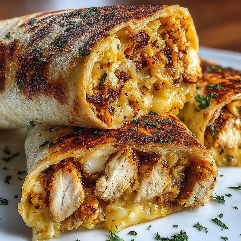 Crispy Parmesan Garlic Chicken Burritos
