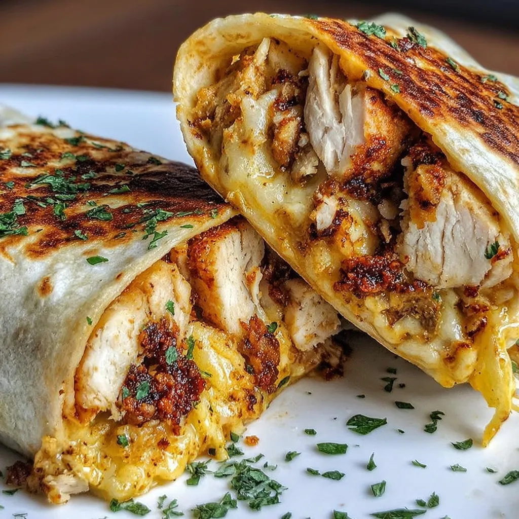 Crispy Parmesan Garlic Chicken Burritos