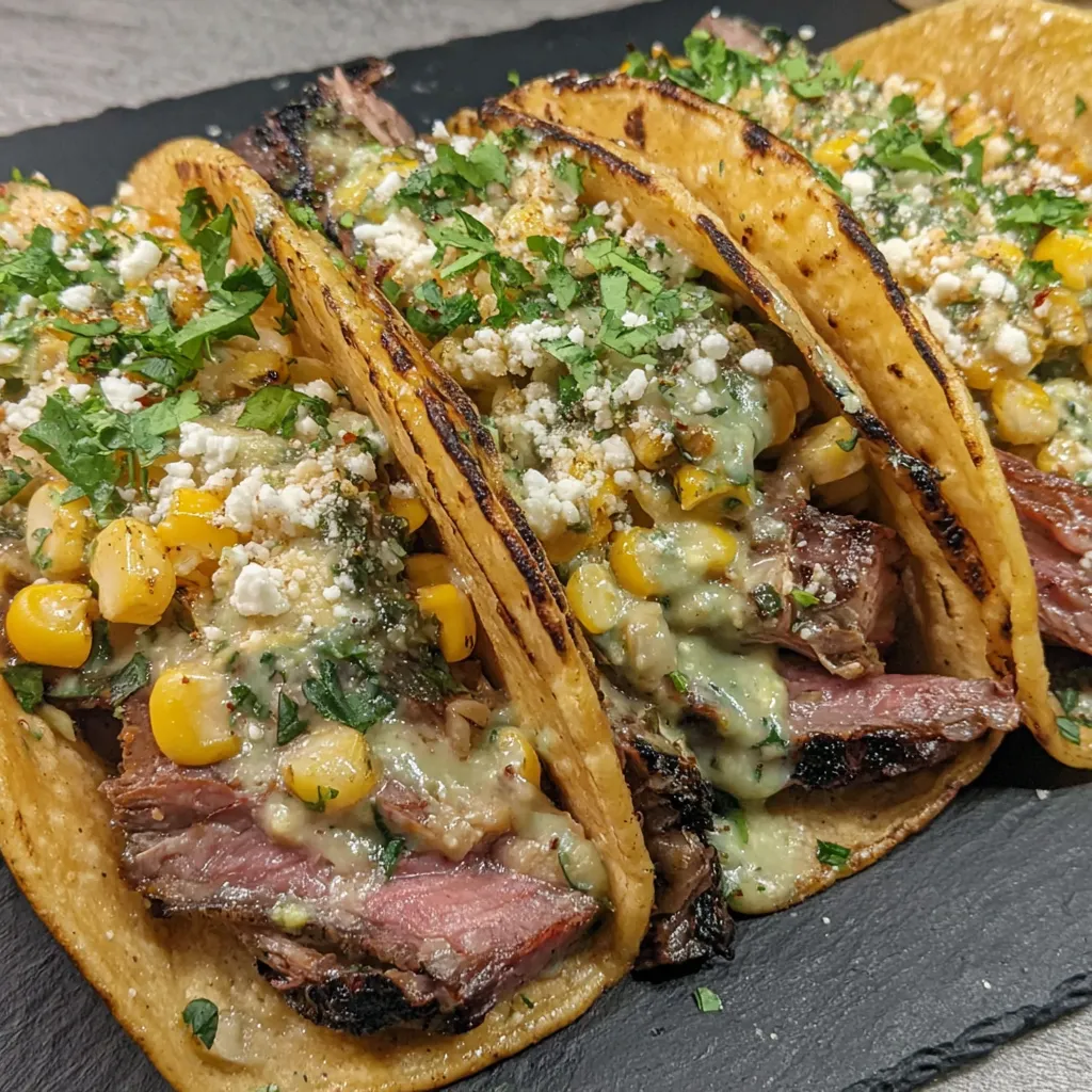 BBQ Brisket Elote Tacos