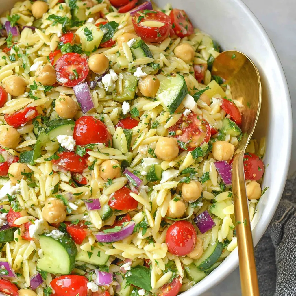Chickpea Orzo Salad