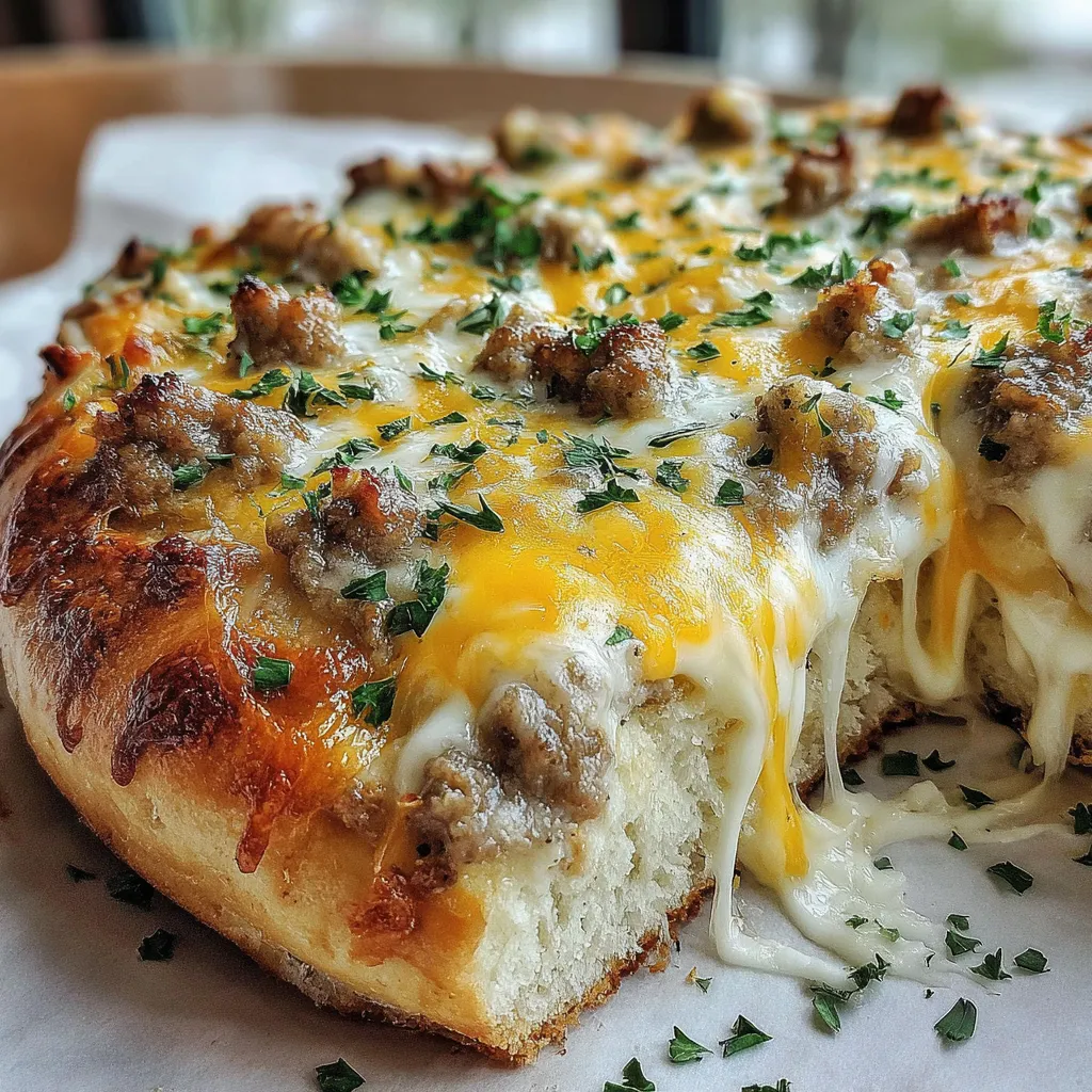 Sausage Gravy Biscuit Breakfast Pizza