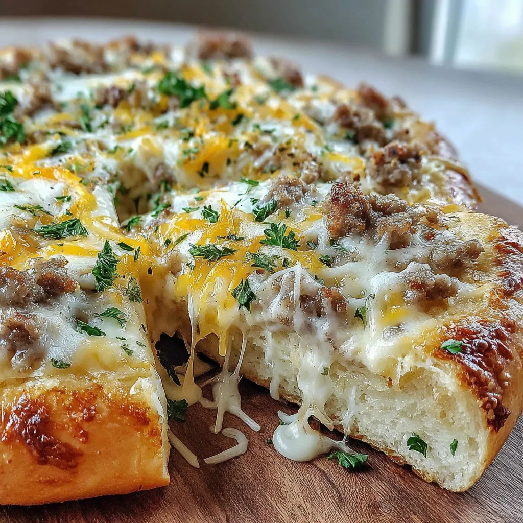 Sausage Gravy Biscuit Breakfast Pizza