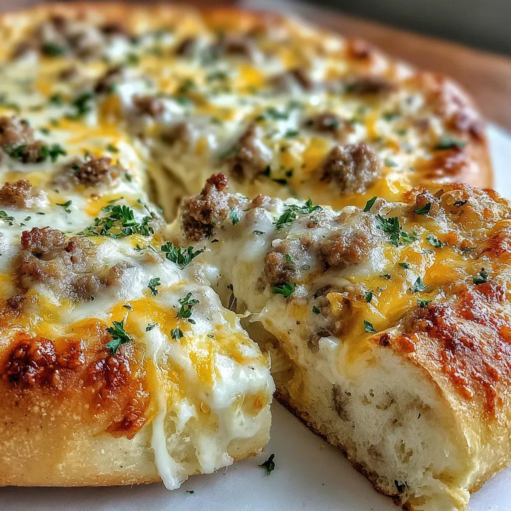 Sausage Gravy Biscuit Breakfast Pizza