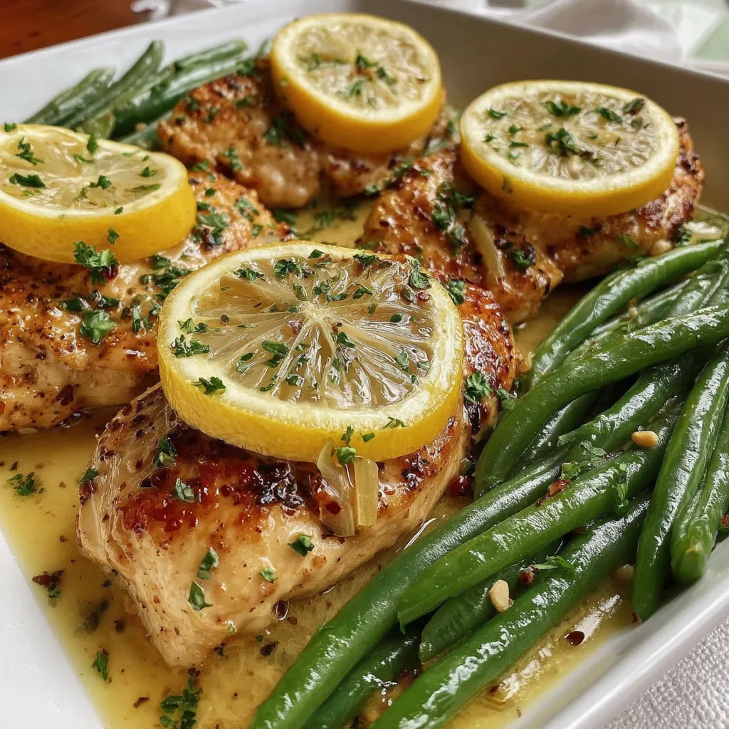 Lemon Garlic Butter Chicken and Green Beans Skillet recipe