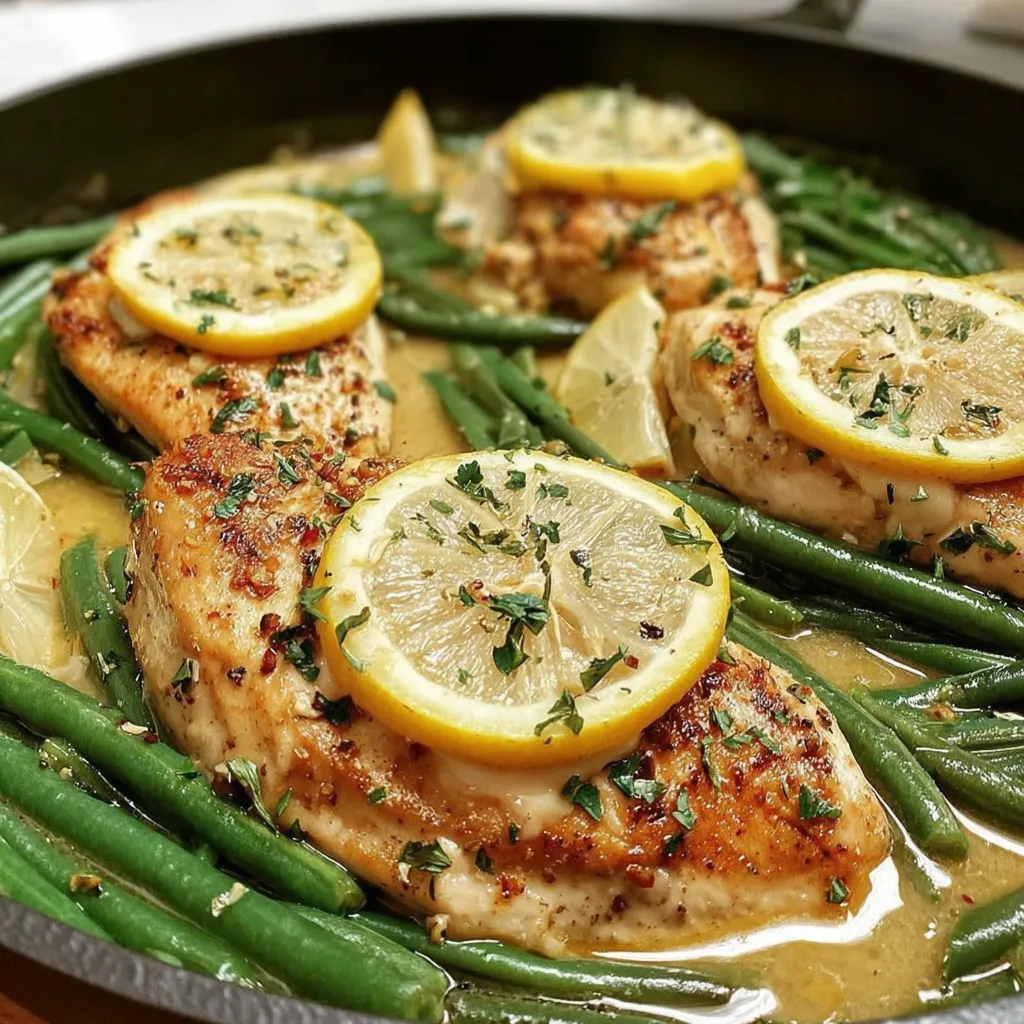 Lemon Garlic Butter Chicken and Green Beans Skillet recipe
