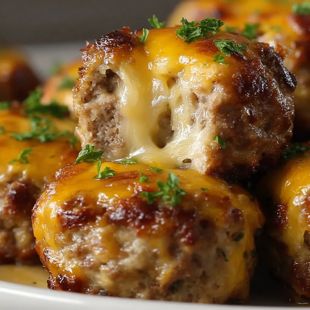 Cheesy Stuffed Meatloaf Bites
