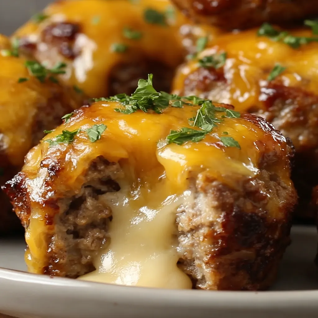 Cheesy Stuffed Meatloaf Bites