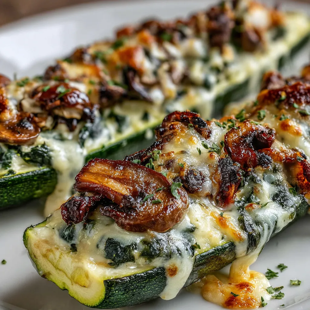 Spinach Mushroom Ricotta Zucchini