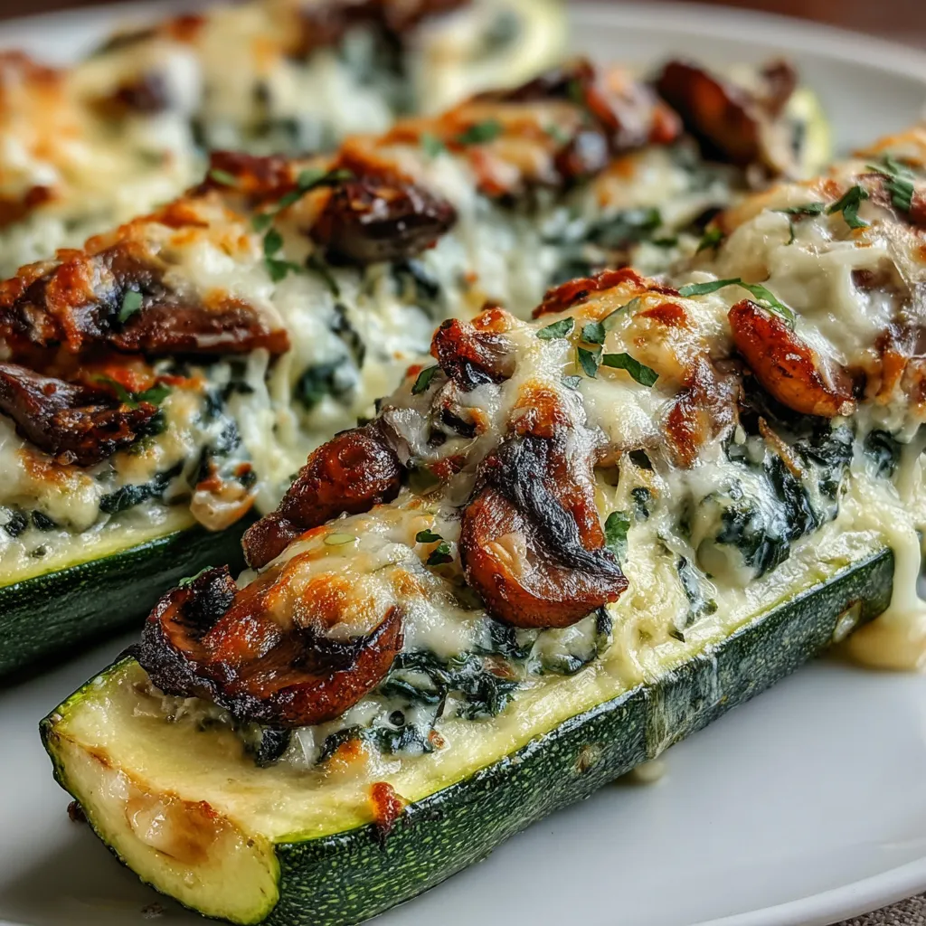 Spinach Mushroom Ricotta Zucchini