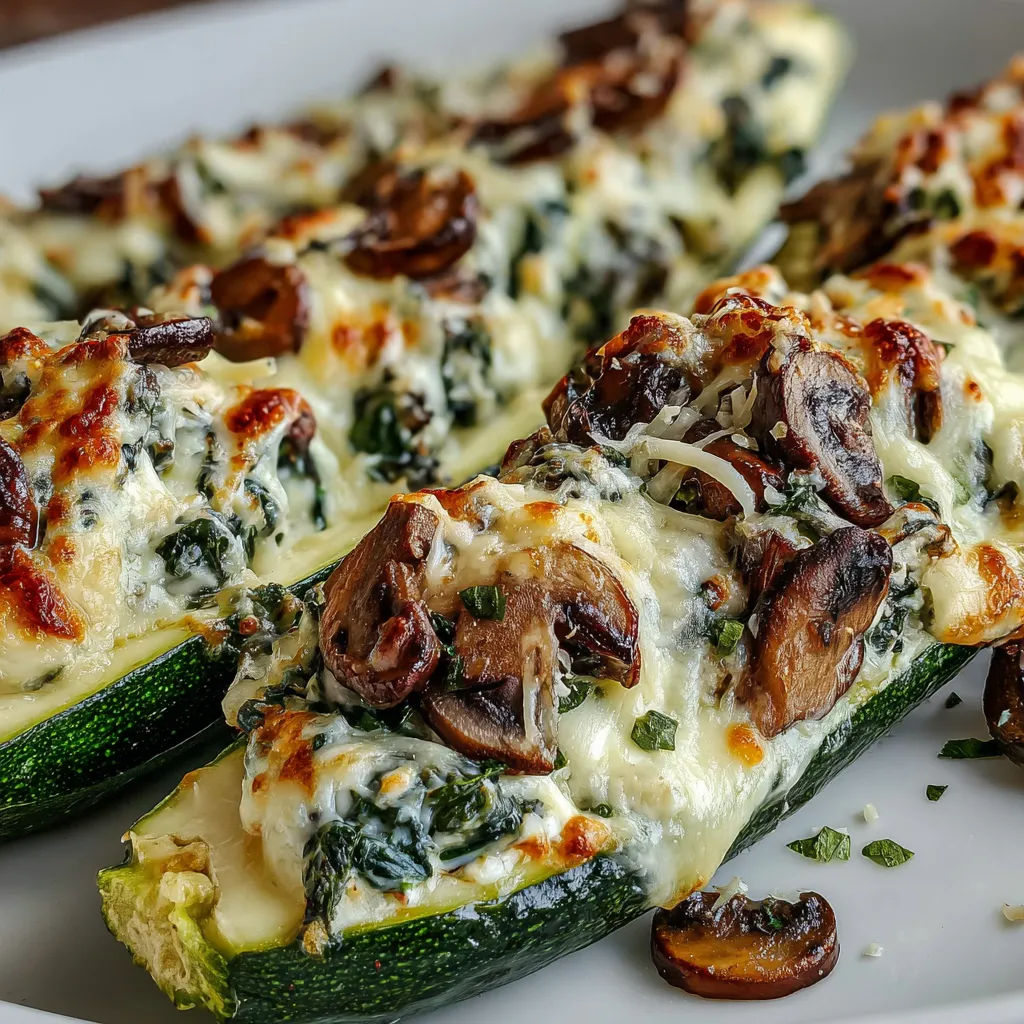 Spinach Mushroom Ricotta Zucchini