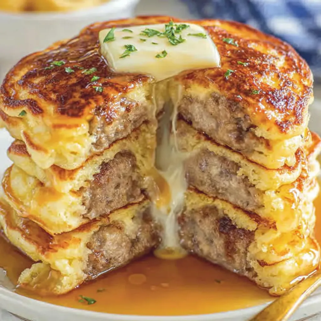 Sausage Dipped Pancakes