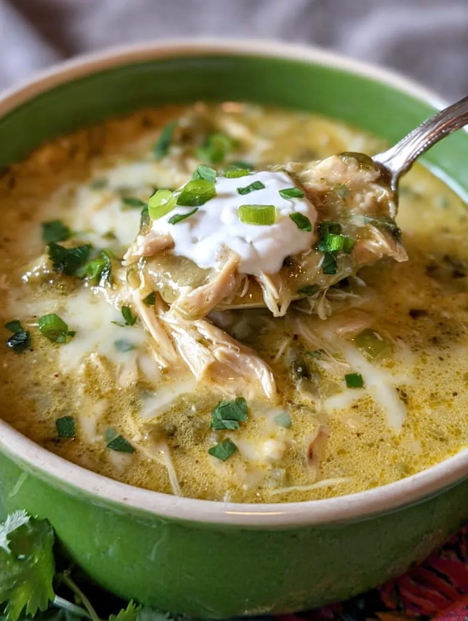 A bowl of soup with a spoon in it.