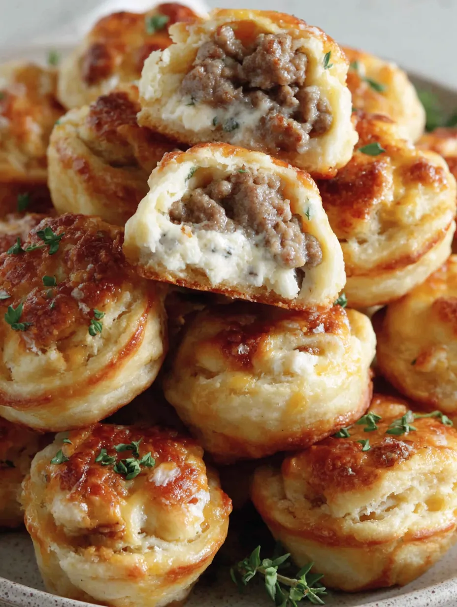 A stack of meat and cheese filled pastries.
