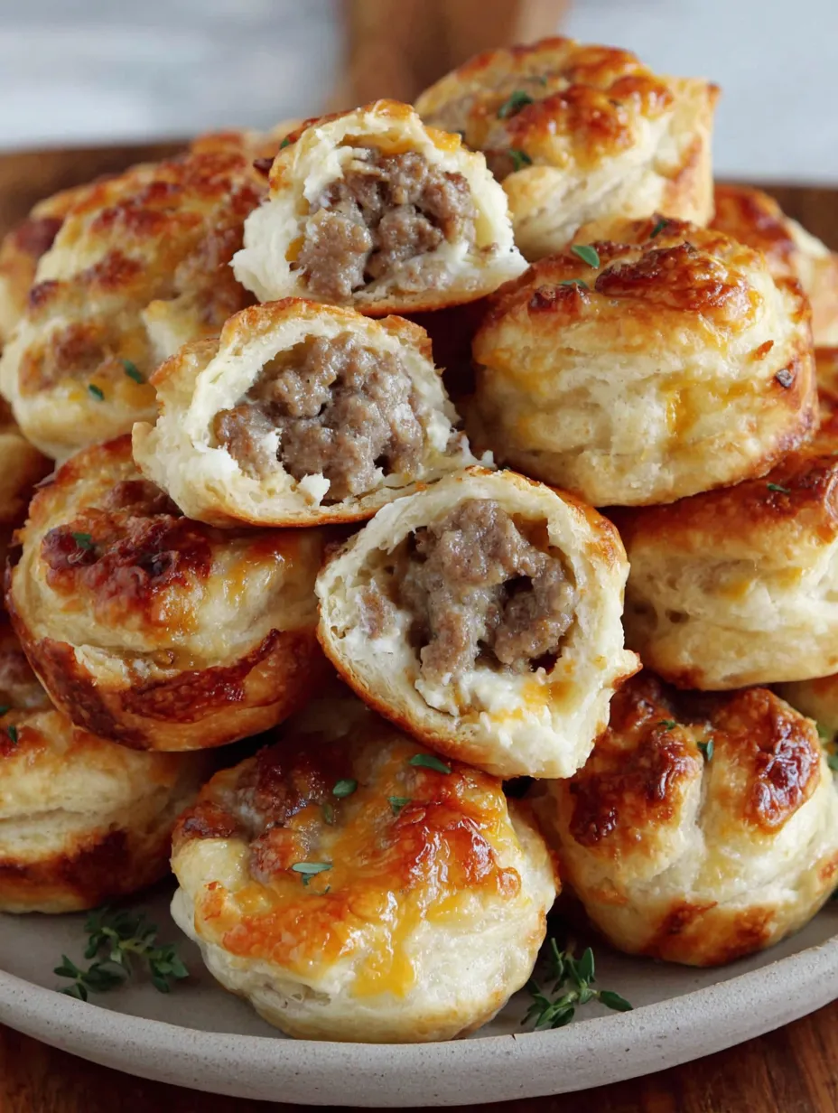 A stack of meat filled pastries.
