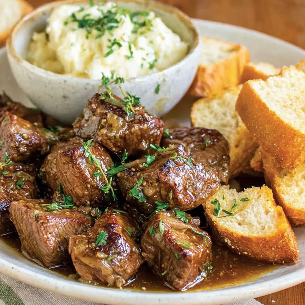 Slow Cooker Garlic Butter Steak Bites