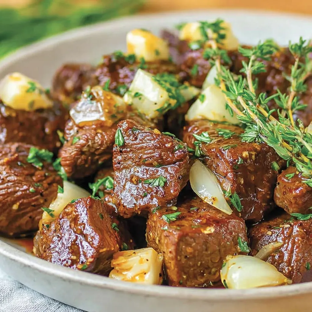 Slow Cooker Garlic Butter Steak Bites