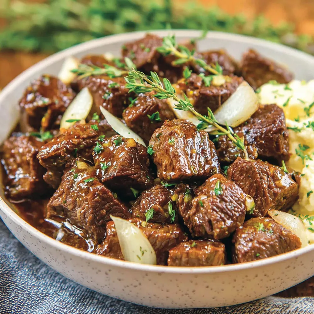 Slow Cooker Garlic Butter Steak Bites