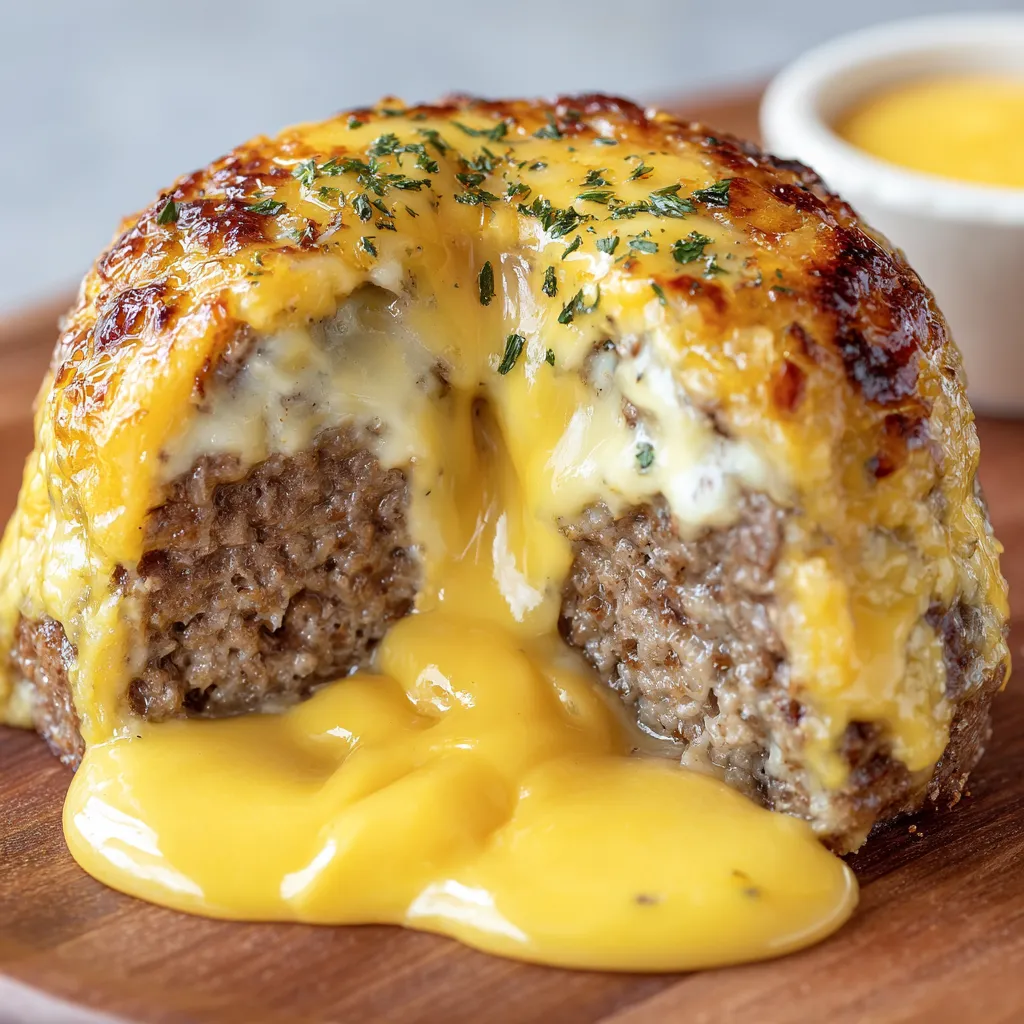 A piece of meat with cheese on top.