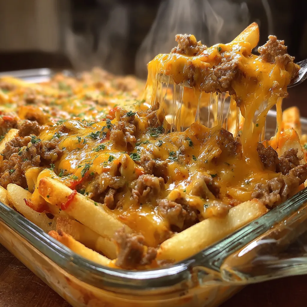 A cheesy pasta dish with a fork in it.
