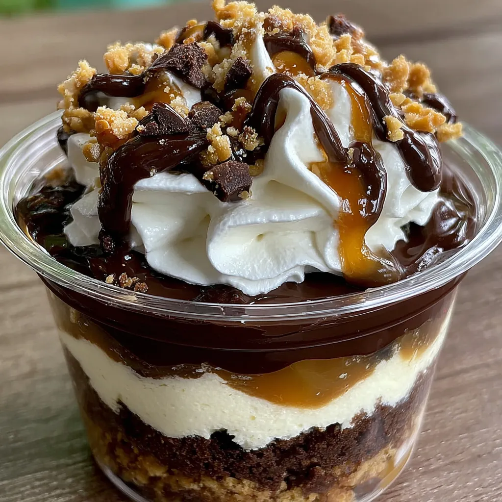 A chocolate dessert with whipped cream.