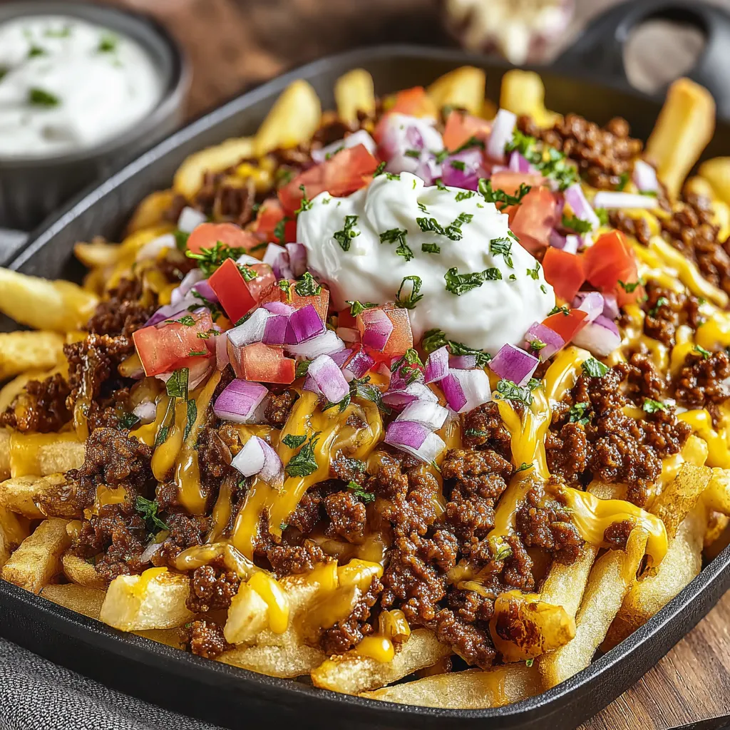 A plate of food with a white sauce on top.