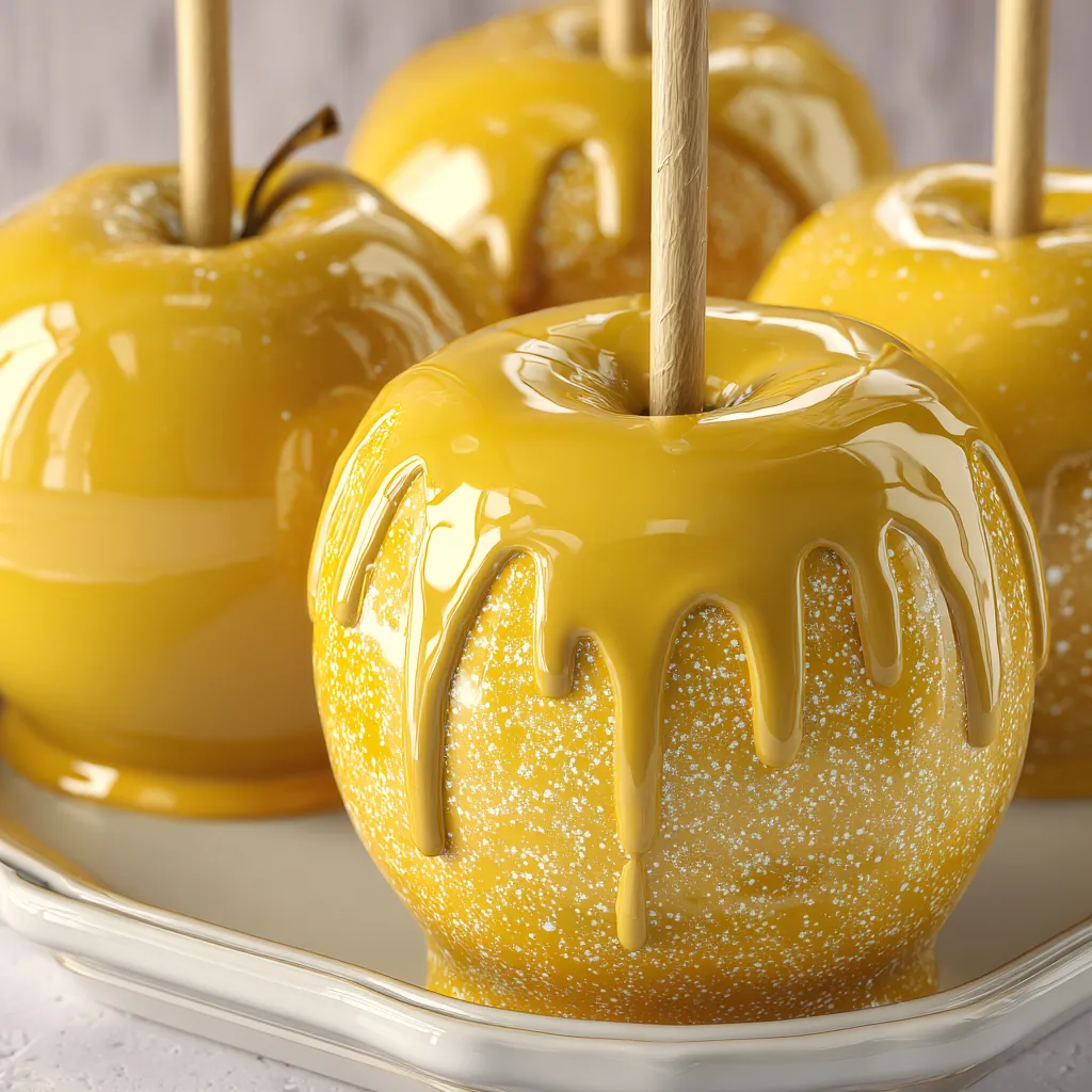 Yellow apples with a yellow glaze.