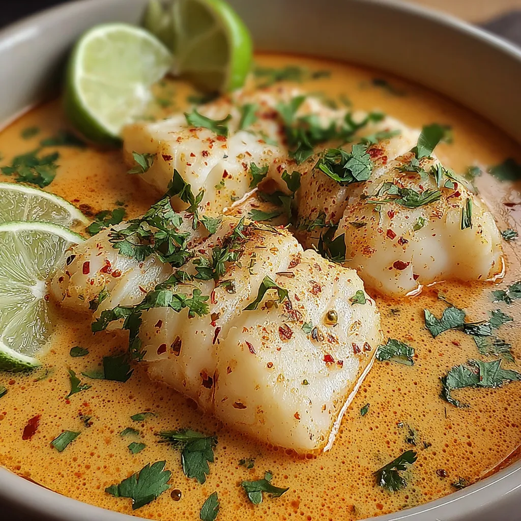 A bowl of soup with fish and lime.