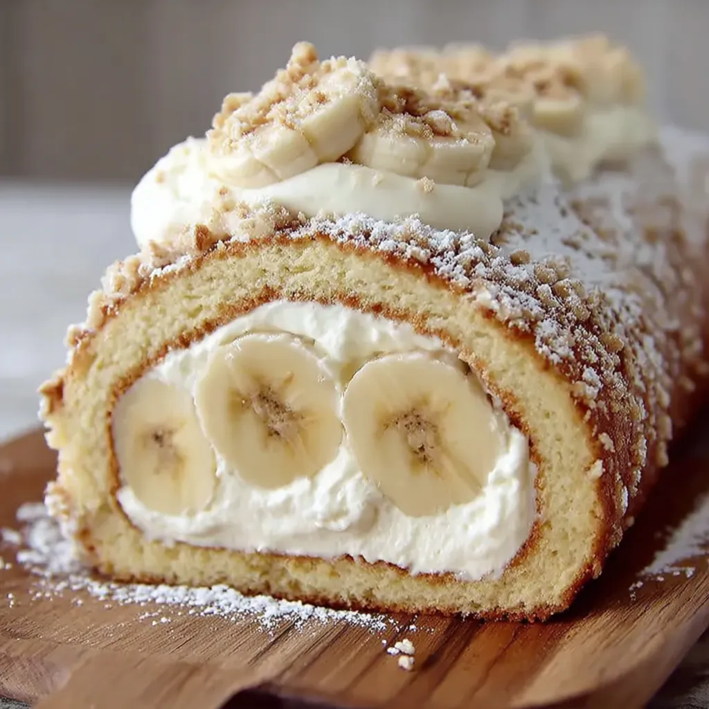 A pastry with bananas and cream.