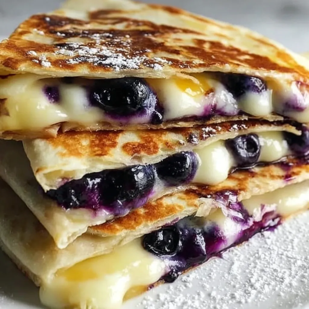 A stack of blueberry cream filled pastries.