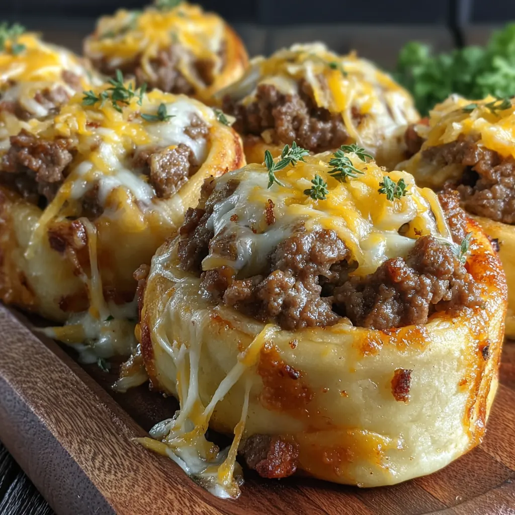 A plate of food with meat and cheese.
