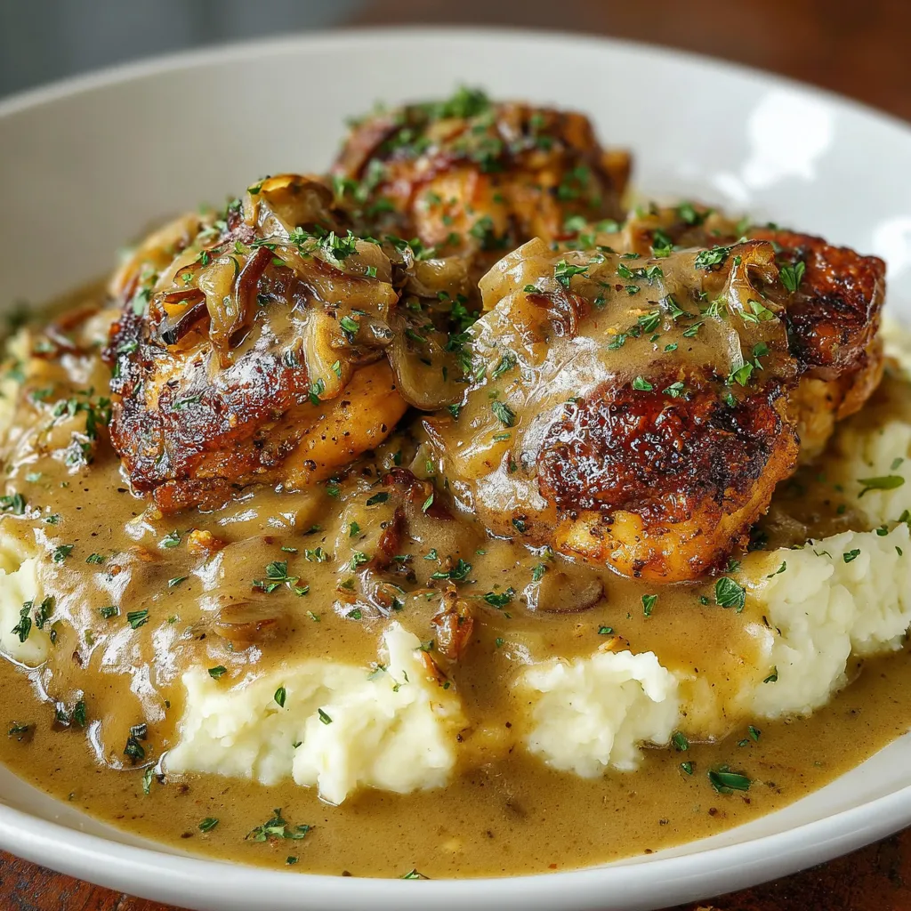 A plate of food with chicken and mashed potatoes.
