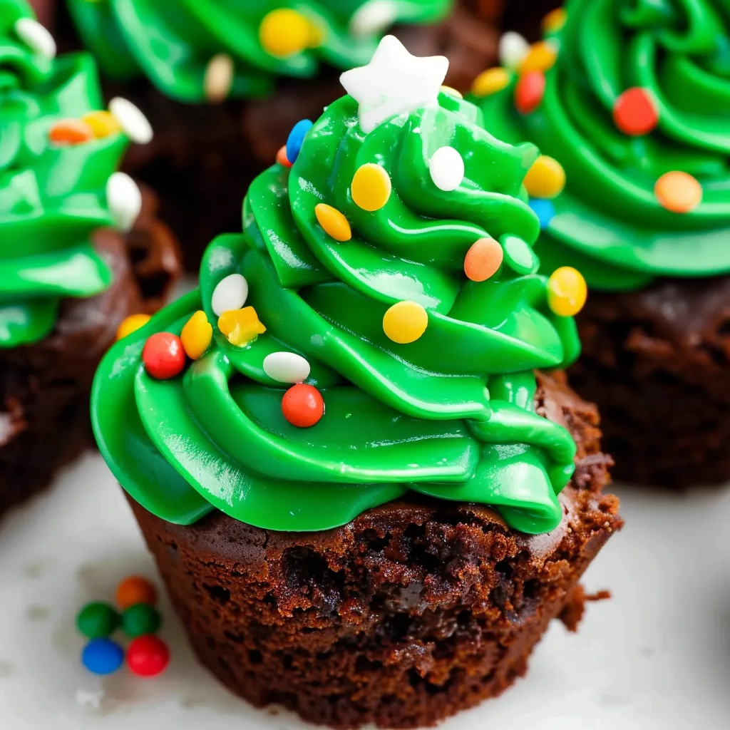 Christmas Tree Brownie Bites