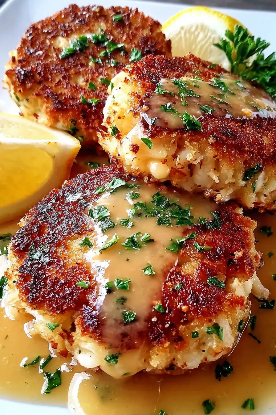 A plate of food with a lemon wedge on it.