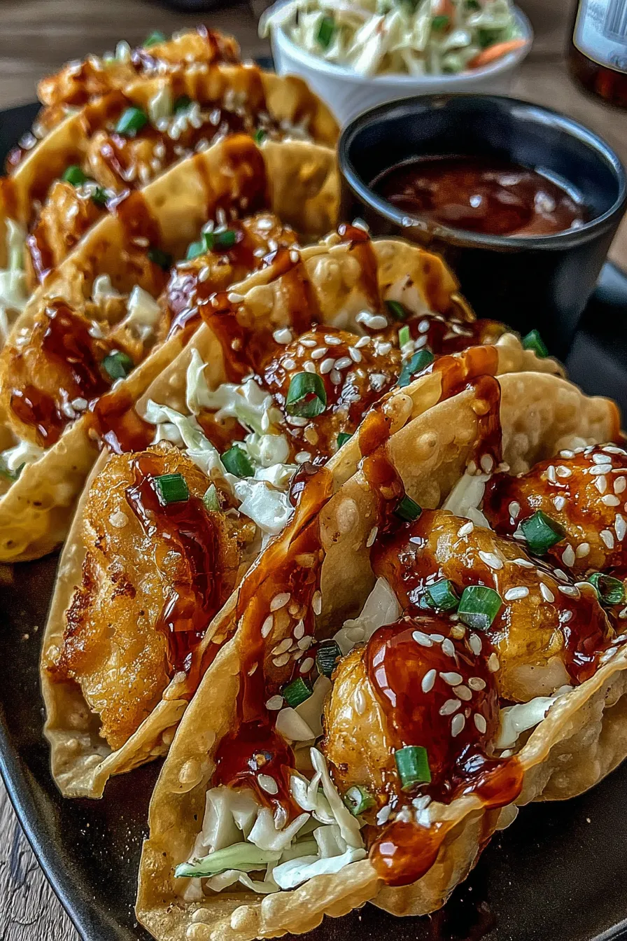 A plate of food with sauce on it.