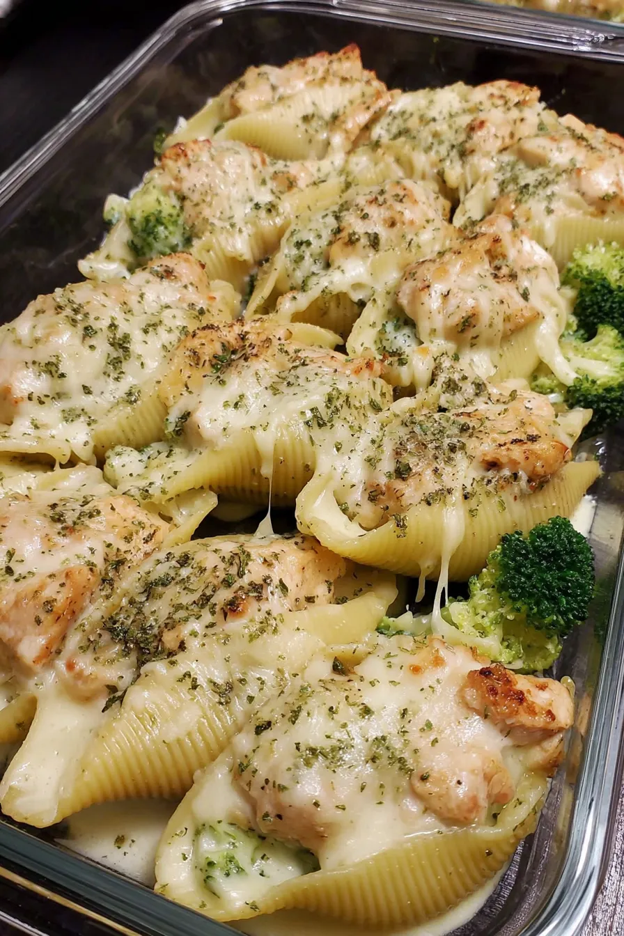 A dish of chicken and broccoli.