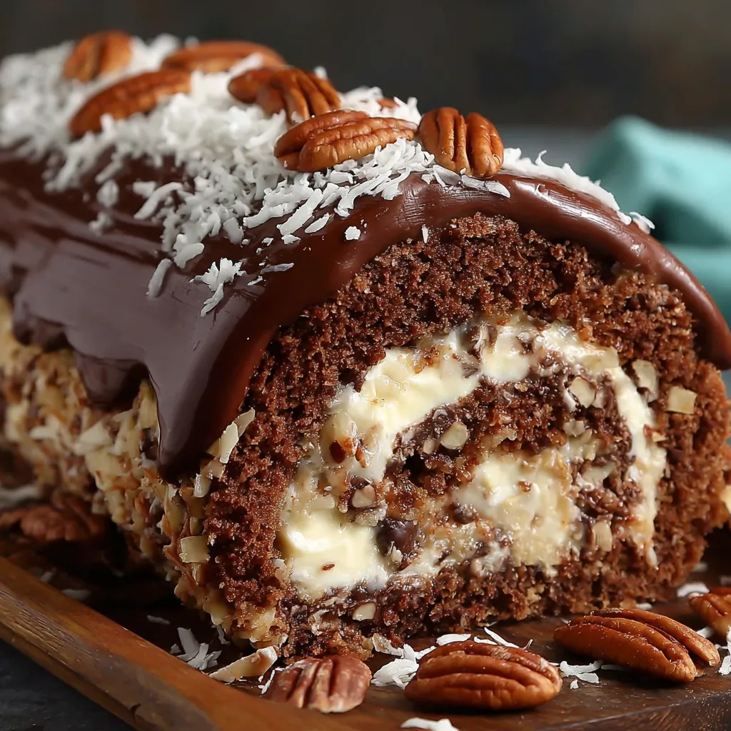 A chocolate cake with nuts on top.